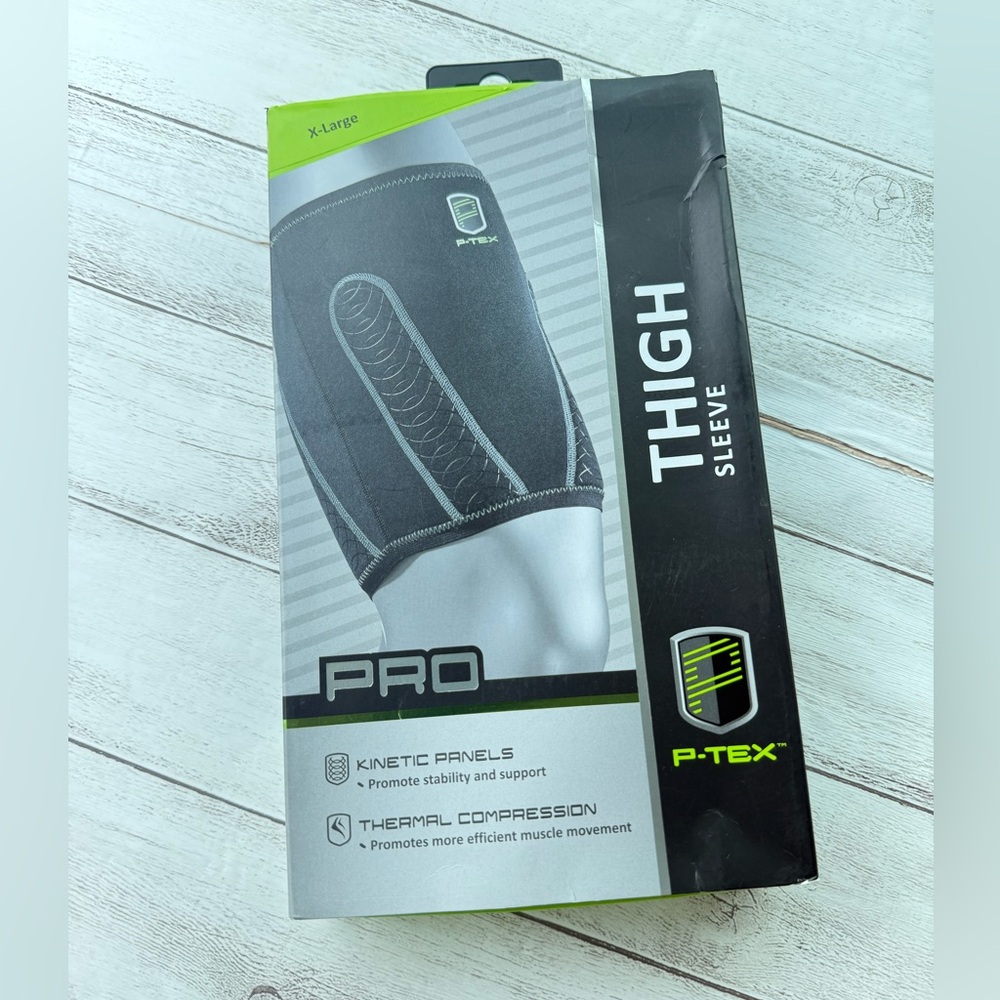 P-Tex PRO Thigh Sleeve Adult XL Kinetic Panels Thermal Compression Black